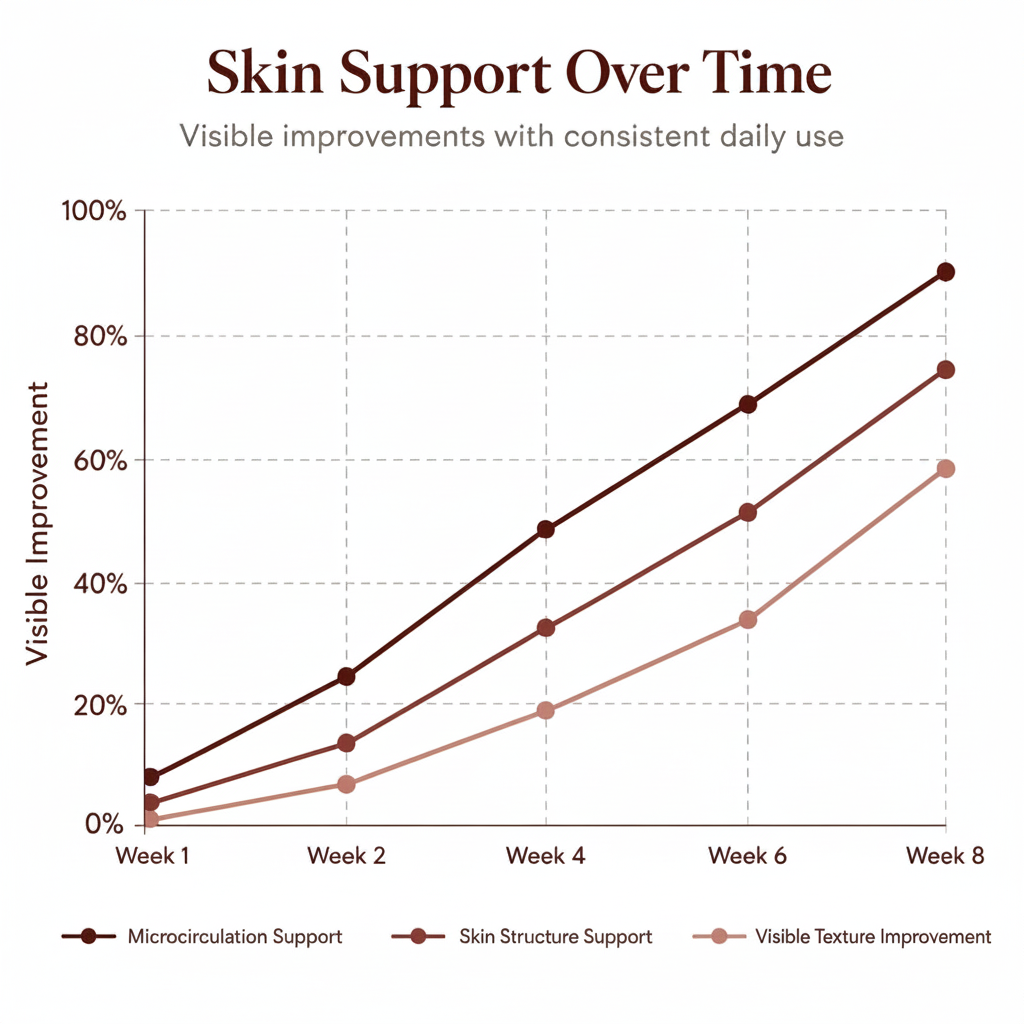 Skin Support Over Time - White Background
